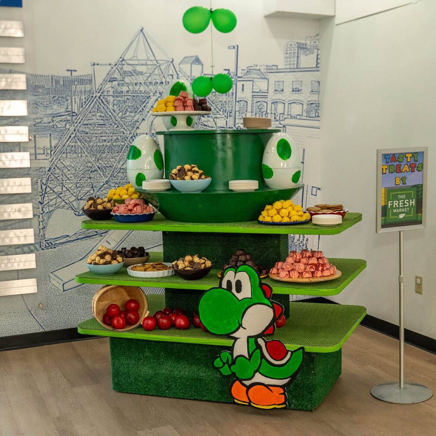Themed dessert display at the gala.